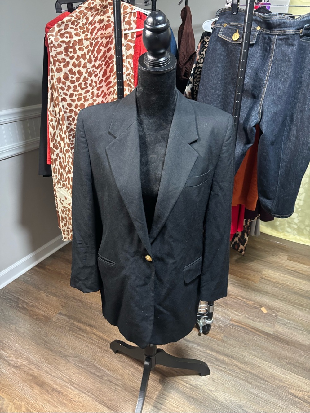 Women's Black Single-Button Blazer